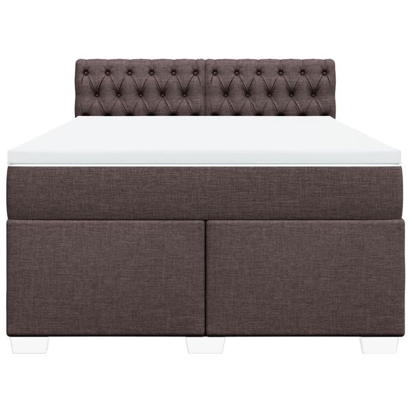 vidaXL Boxspring posteľ s matracom tmavohned&aacute; 140x200 cm l&aacute;tka