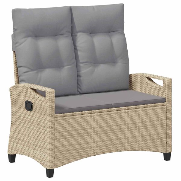 vidaXL Z&aacute;hradn&aacute; lavička Beige a svetlo &scaron;ed&aacute; 105 x 60 x 112 cm