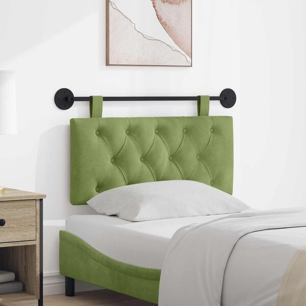 vidaXL Z&aacute;vesn&aacute; Čel&aacute; N&aacute;stenn&yacute; Svetlo zelen&aacute; 90 x 55 x 7 cm Zamat