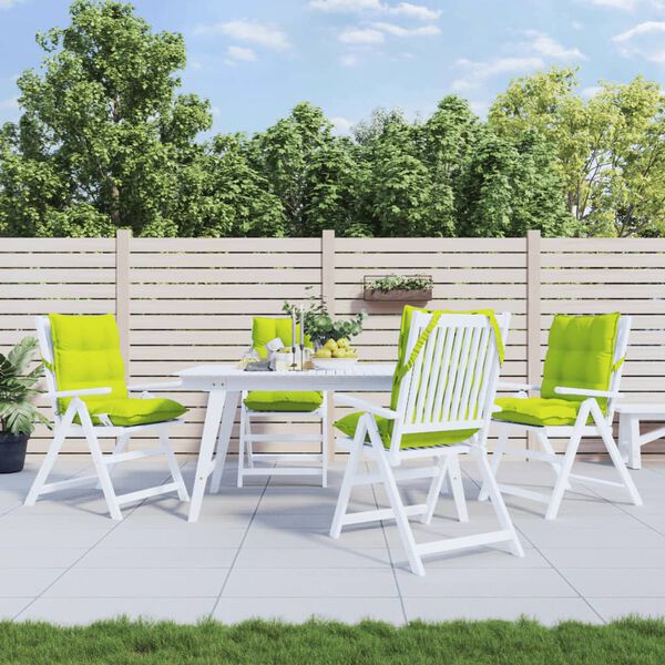 vidaXL Podložky na stoličky n&iacute;zke operadlo 4 ks bledozelen&eacute; l&aacute;tka