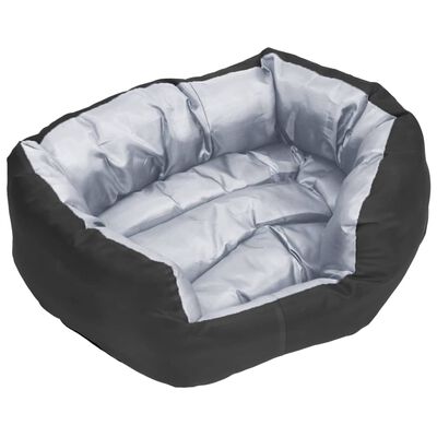 vidaXL Obojstranný a umývateľný vankúš pre psa sivo-čierny 65x50x20 cm