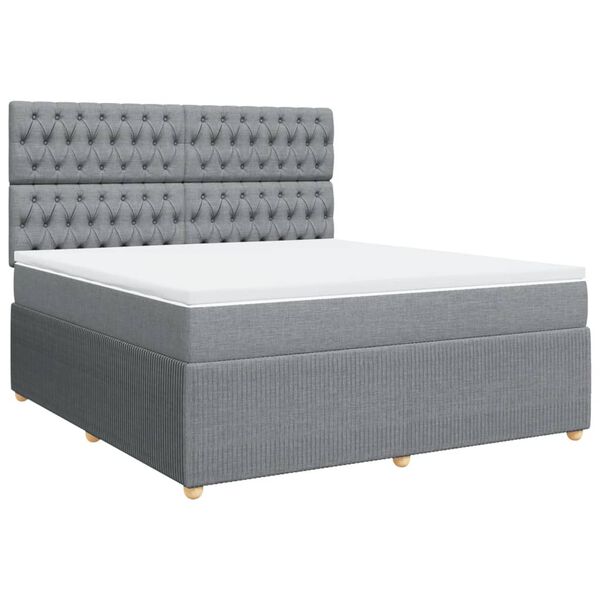 vidaXL Boxspring posteľ s matracom bledosiv&aacute; 180x200 cm l&aacute;tka