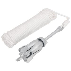 vidaXL Skladacia kotva s lanom strieborná 2,5 kg kujné železo