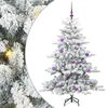 vidaXL Umel&yacute; Skl&aacute;pac&iacute; Vianočn&yacute; Stromček Zelen&aacute; a biela 150 cm PVC