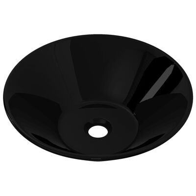 Keramické okrúhle umývadlo, čierne