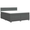 vidaXL Posteľ boxspring s matracom Tmavosiv&aacute; 140 x 190 cm L&aacute;tka