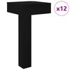 vidaXL Stojace nohy 12 ks Čierna 57 x 57 x 100 mm Železo