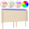 vidaXL Čelo postele s LED kr&eacute;mov&eacute; 183x16x118/128 cm l&aacute;tka