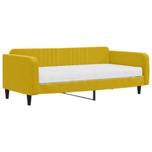 vidaXL Denn&aacute; posteľ s matracom žlt&aacute; 100x200 cm zamat