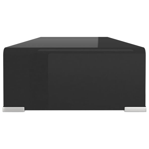 vidaXL Sklenený TV stojan/stojan pod monitor, čierny, 70x30x13 cm