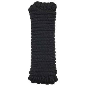 vidaXL Lano na čln 10 mm 6 m Čierna Polyester