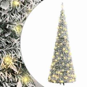 vidaXL Umel&yacute; vianočn&yacute; stromček vyskakovac&iacute; vločky snehu 50 LED 120 cm