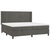 vidaXL Posteľn&yacute; r&aacute;m boxspring s matracom tmavosiv&yacute; 200x200 cm zamat