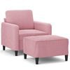 vidaXL Kreslo s podnožkou ružov&eacute; 60 cm zamat