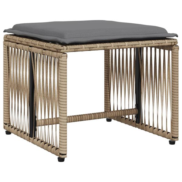 vidaXL 7-dielna záhradná jedálenská súprava a vankúše béžová polyratan