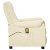 vidaXL Zdv&iacute;hacie mas&aacute;žne skl&aacute;pacie kreslo kr&eacute;mov&eacute; umel&aacute; koža