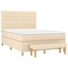 vidaXL Boxspring posteľ s matracom kr&eacute;mov&yacute; 140x190 cm l&aacute;tka