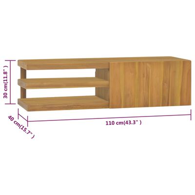 vidaXL Nástenná kúpeľňová skrinka 110x40x30 cm masívne tíkové drevo