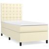 vidaXL Boxspring posteľ s matracom kr&eacute;mov&aacute; 90x200 cm umel&aacute; koža