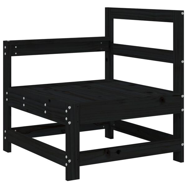 vidaXL 3-dielna záhradná sedacia súprava čierna borovicový masív