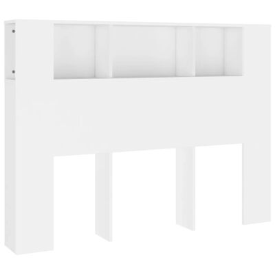 vidaXL Čelo postele so skrinkou biele 140x18,5x104,5 cm