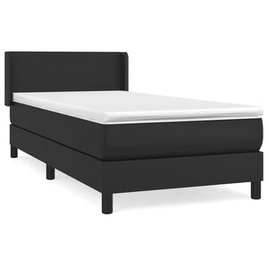 vidaXL Boxspring posteľ s matracom čierna 80x200 cm umel&aacute; koža