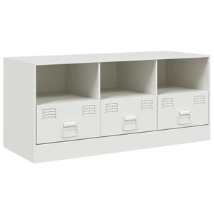 vidaXL TV skrinka biela 99x39x44 cm oceľ