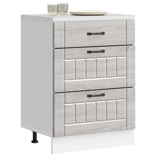 vidaXL Kuchynsk&aacute; spodn&aacute; skrinka Lucca, siv&eacute; sonoma, kompozitn&eacute; drevo