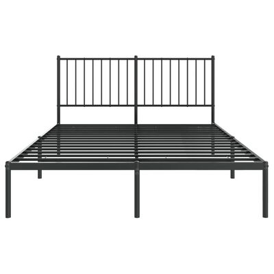 vidaXL Kovový rám postele s čelom čierny 140x200 cm