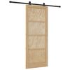 vidaXL Posuvn&eacute; dvere Pr&iacute;rodn&aacute; a čierna 86 x 211 cm Borovicov&yacute; mas&iacute;v
