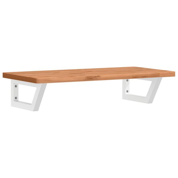 vidaXL Polica pod um&yacute;vadlo n&aacute;stenn&aacute; oceľ a bukov&yacute; mas&iacute;v