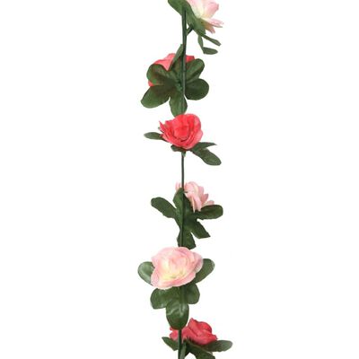 vidaXL Umelé kvetinové girlandy 6 ks jarné ružové 250 cm