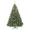 vidaXL Umel&yacute; vianočn&yacute; stromček s 300 LED-i Zelen&aacute; 210 cm PE a PVC