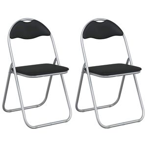 vidaXL Skladacia stolička 2 pcs Čierna a &Scaron;ed&aacute; 48 x 43,5 x 81 cm