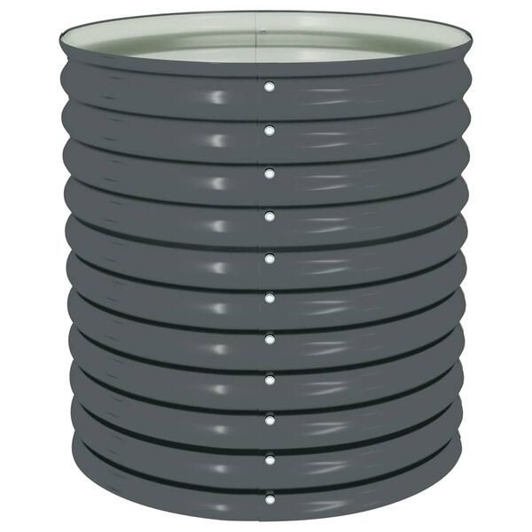 vidaXL Vyvýšený záhradný záhon 80x80x81 cm, pozinkovaná oceľ, sivý