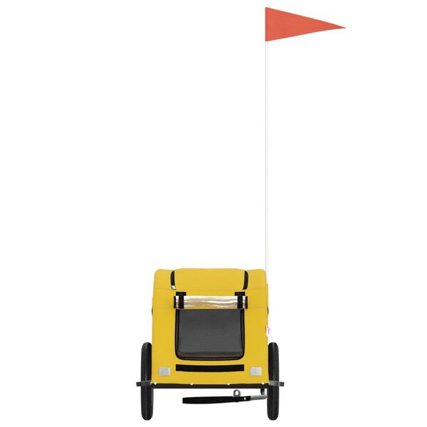 vidaXL Cyklovozík pre zvieratá, žltý, oxfordská látka, železo