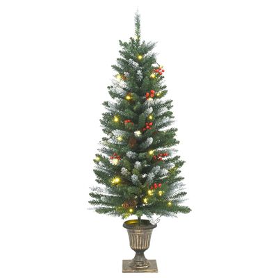 vidaXL Umelé vianočné stromčeky 2 ks 100 LED zeleno-biele 120 cm