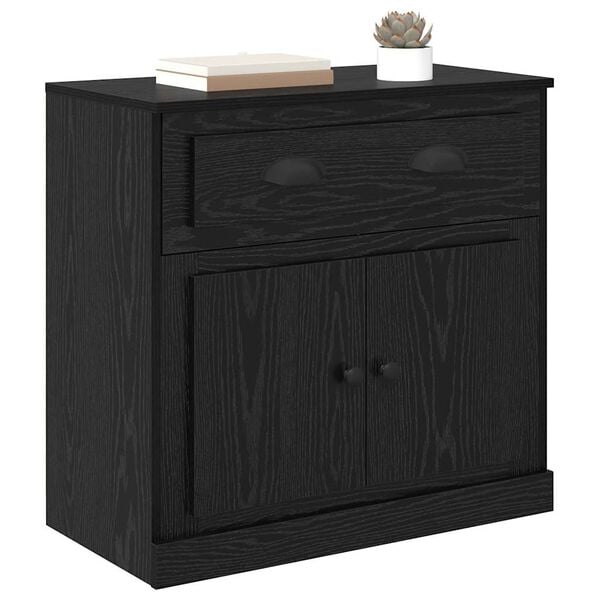 vidaXL Highboard Čierny dub 70 x 35,5 x 67,5 cm Kompozitn&eacute; drevo