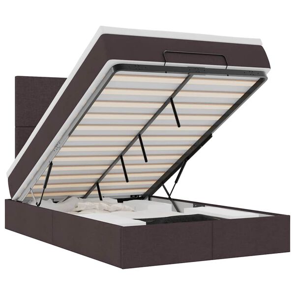 VidaXL Osmansk&aacute; posteľ s matracom a LED di&oacute;dami Tmavohned&aacute; l&aacute;tka