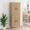 vidaXL Highboard 2 pcs Remeseln&yacute; dub Kon&scaron;trukčn&eacute; drevo a sklo