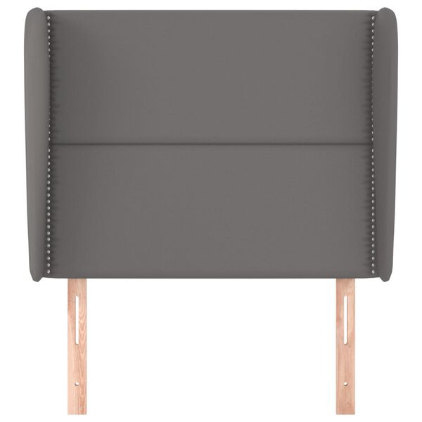 vidaXL Čelo postele so z&aacute;hybmi siv&eacute; 103x23x118/128 cm umel&aacute; koža