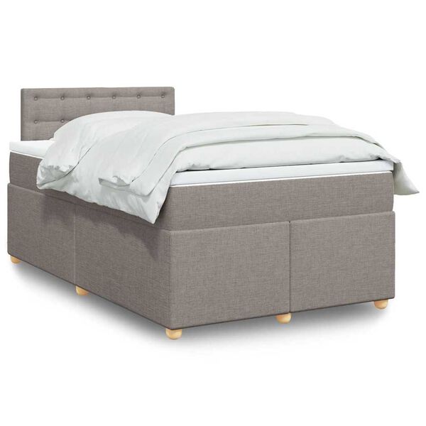 vidaXL Boxspring posteľ s matracom sivohned&aacute; 120x190 cm l&aacute;tka