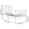 vidaXL R&aacute;m postele s čelom mal&eacute; jednol&ocirc;žko mas&iacute;vne drevo