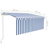 vidaXL Automatická markíza s tienidlom 3x2,5 m modro-biela