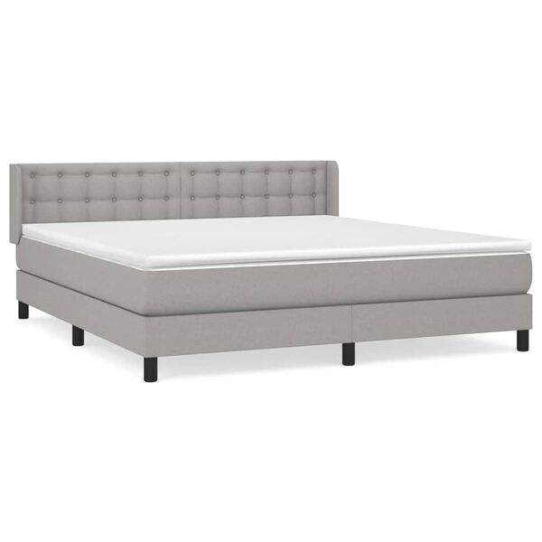 vidaXL Boxspring posteľ s matracom bledosiv&aacute; 180x200 cm l&aacute;tka