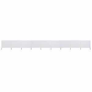 vidaXL 9-panelov&aacute; z&aacute;brana proti vetru l&aacute;tkov&aacute; 1200x80 cm pieskov&aacute; a biela