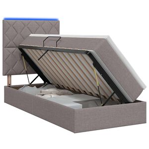 vidaXL LED &uacute;ložn&aacute; posteľ s matracom Sivohned&aacute; 100 x 200 cm L&aacute;tka
