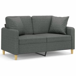 vidaXL 2-miestna pohovka s vank&uacute;&scaron;mi tmavosiv&aacute; 120 cm l&aacute;tka