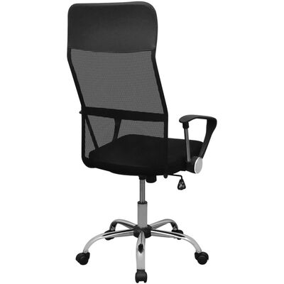 Čierne kancelárske kreslo z PU strednej hustoty vidaXL 61,5 x 60 cm