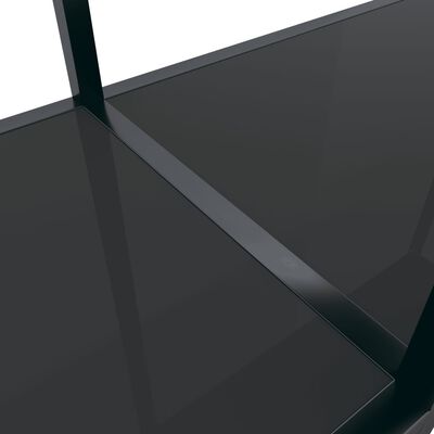 vidaXL Konzolový stolík čierny 200x35x75,5 cm tvrdené sklo